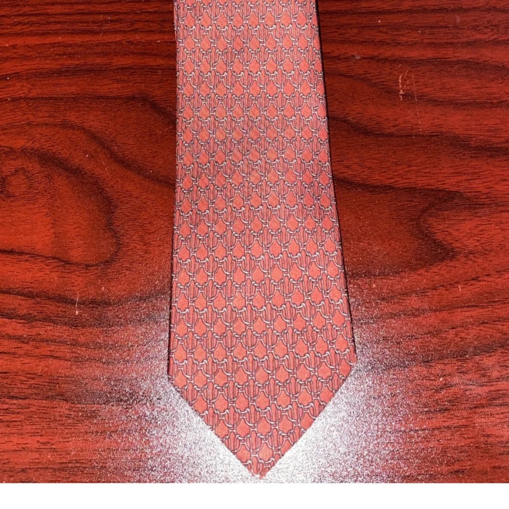 Vintage Hermes Paris Geometric Square Pattern Tie 100% SILK Made in France